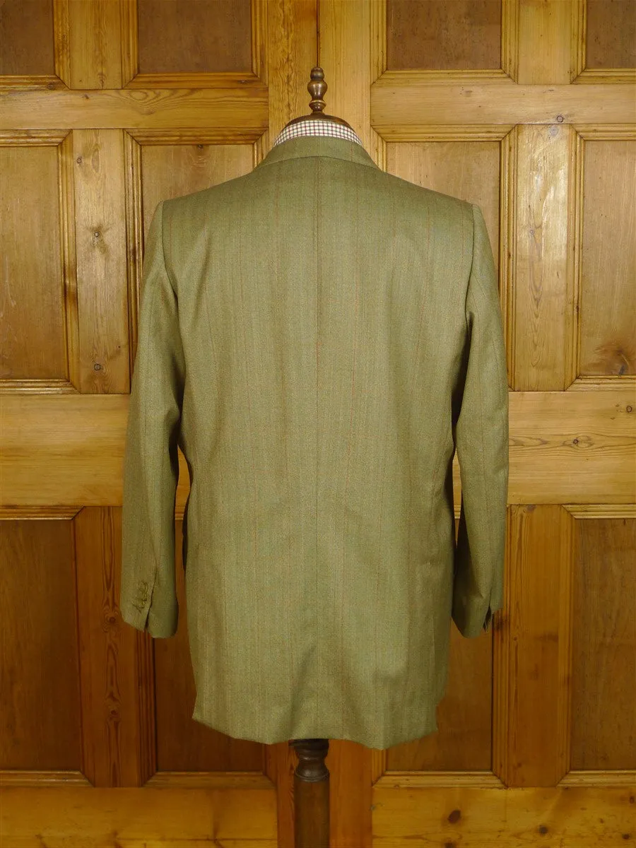 24/0991 immaculate vintage london w1 bespoke green wp check worsted sports jacket blazer 45-46 regular