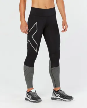 2XU Women's Mid-rise Reflect Compression Tights- WA4609B BLK/SRF)