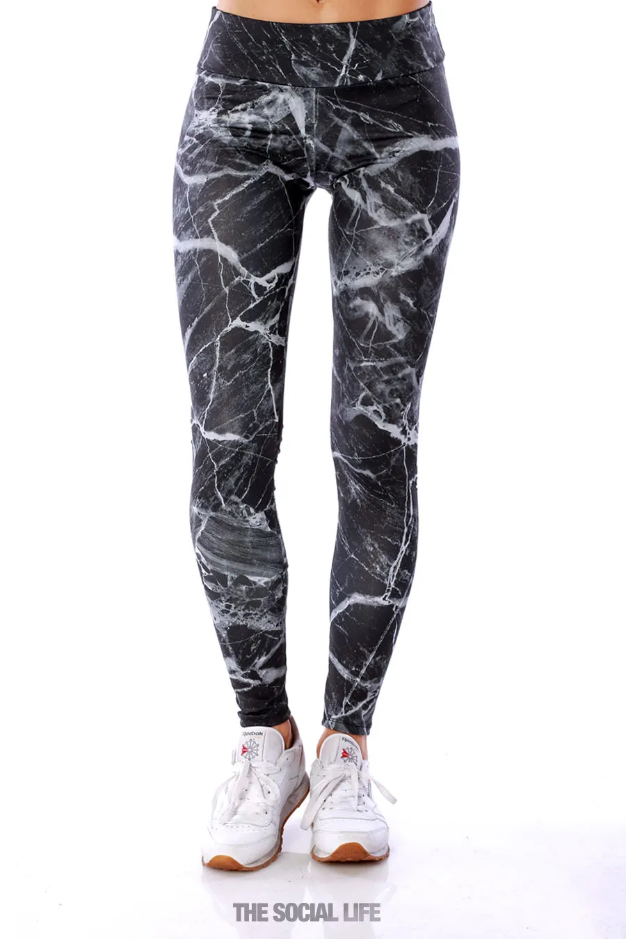 Alpha Chi Omega Black Marble Leggings