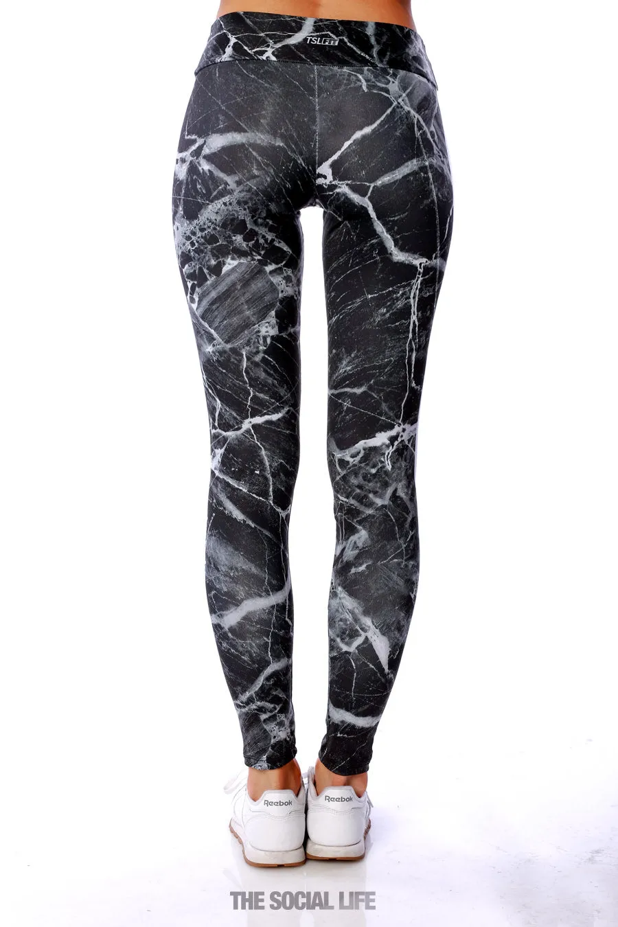 Alpha Chi Omega Black Marble Leggings