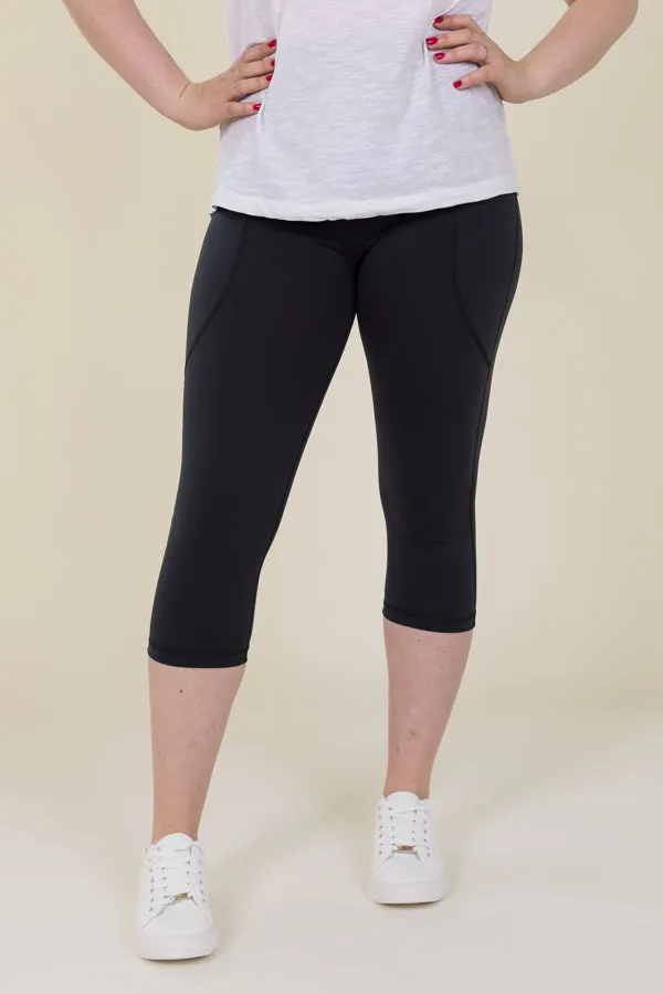 Body Sculpt Black 2 Pocket Cropped Leggings