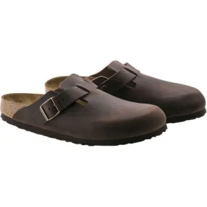 Boston men's Birkenstock leather clogs, color Habana Oiled Leather