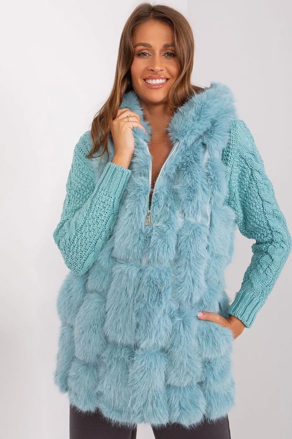 Elegant Hooded Faux Fur Vest for Stylish Warmth