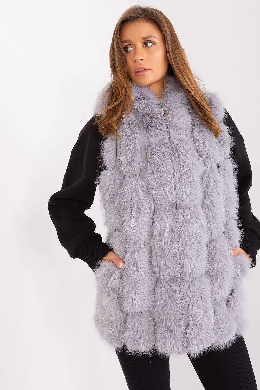 Elegant Hooded Faux Fur Vest for Stylish Warmth