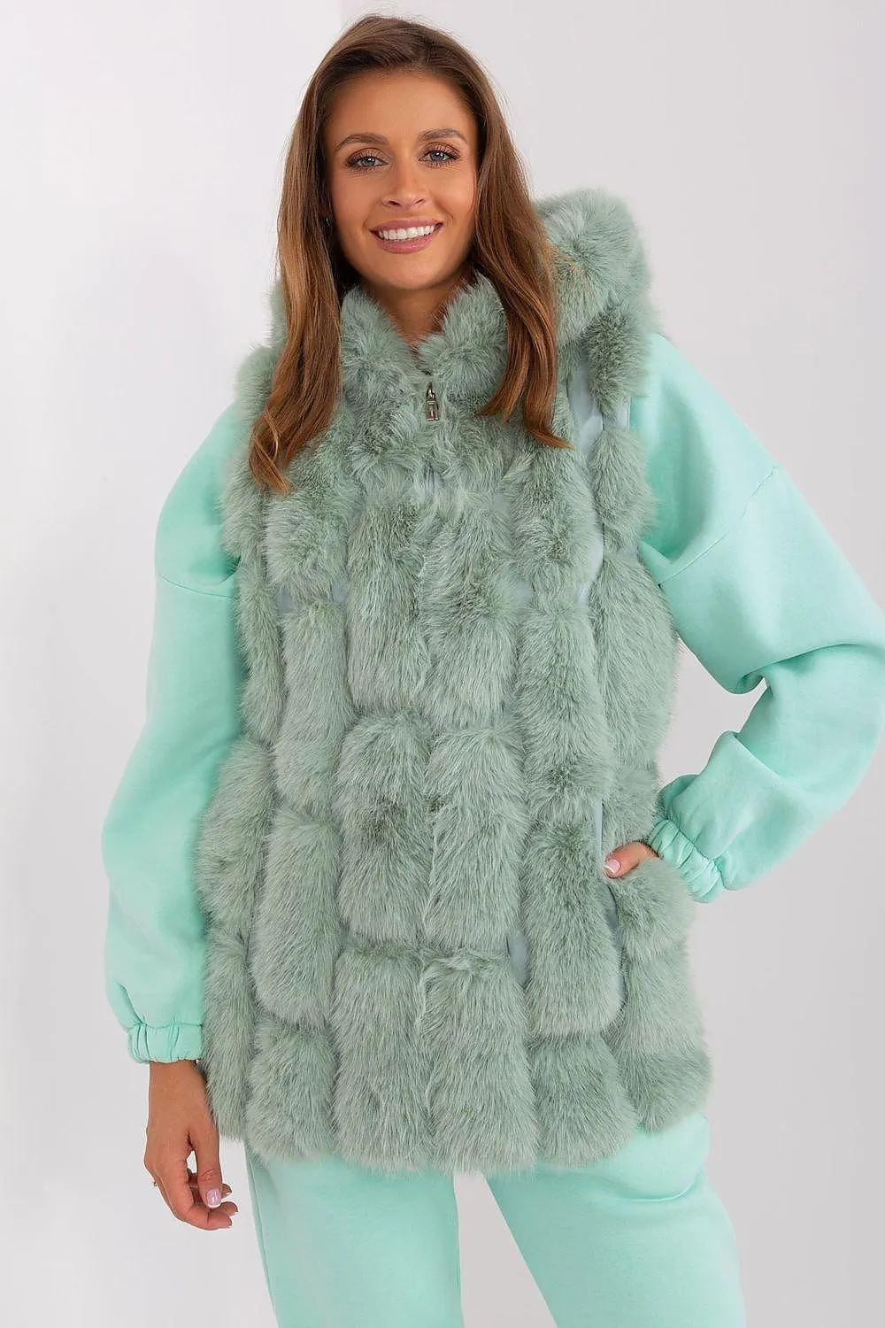 Elegant Hooded Faux Fur Vest for Stylish Warmth