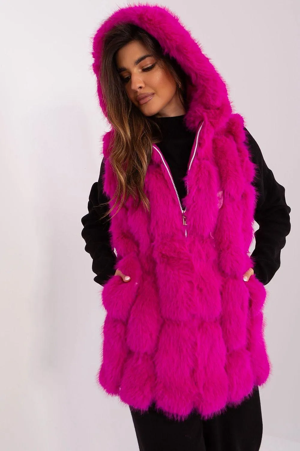 Elegant Hooded Faux Fur Vest for Stylish Warmth