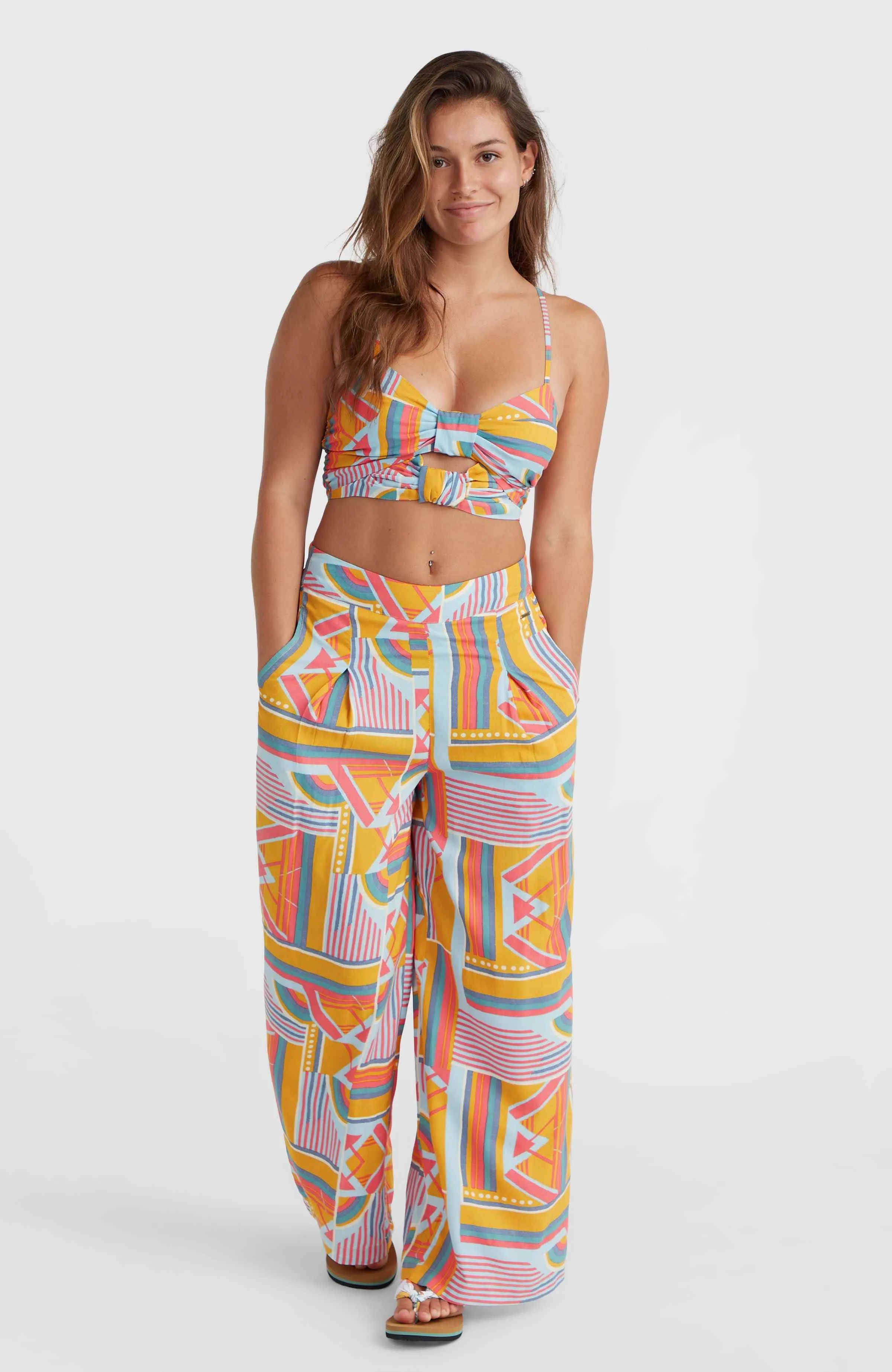 Farrah Women Of The Wave Woven Pants | Yellow Art Geo