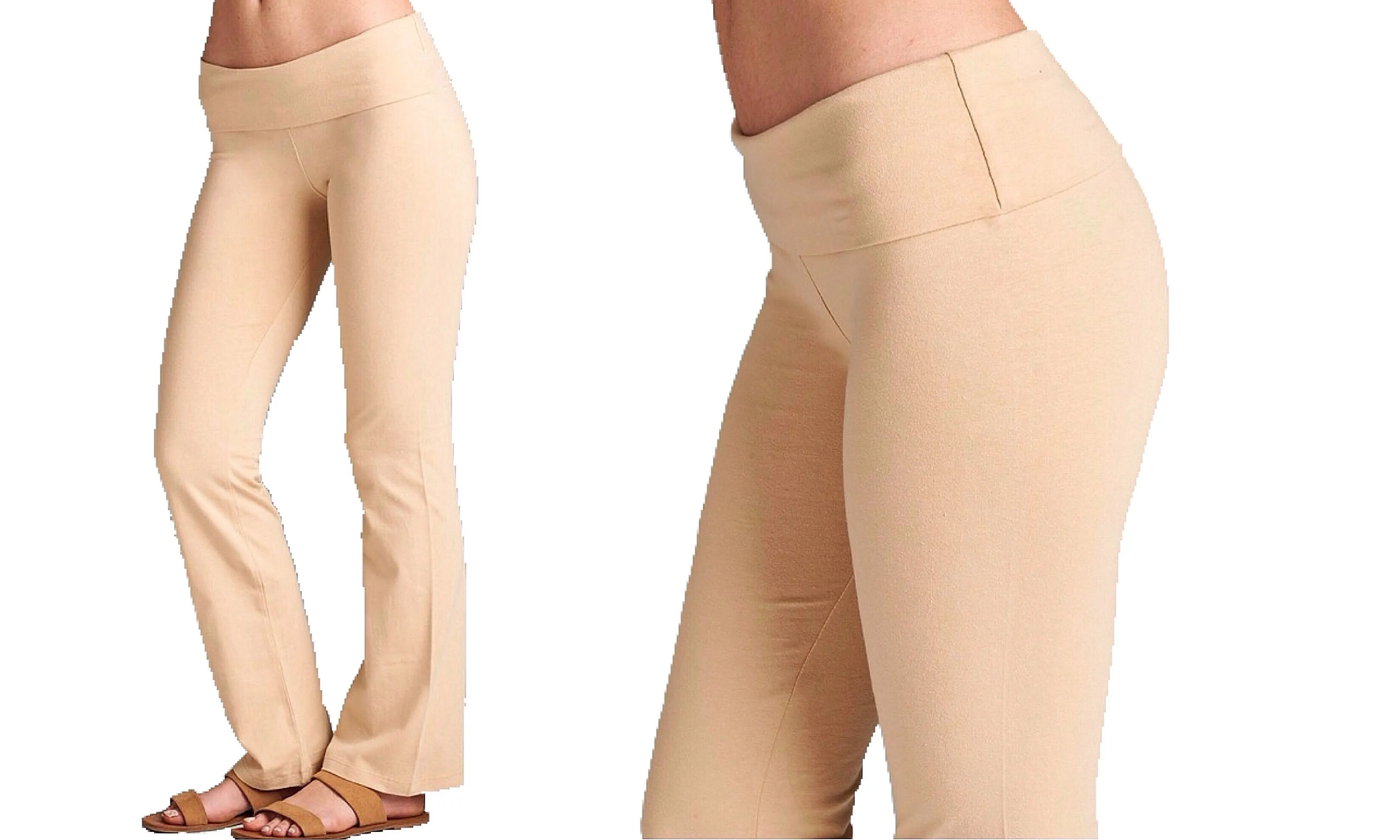 Full Length Cotton Active Pants with Folded Waistband