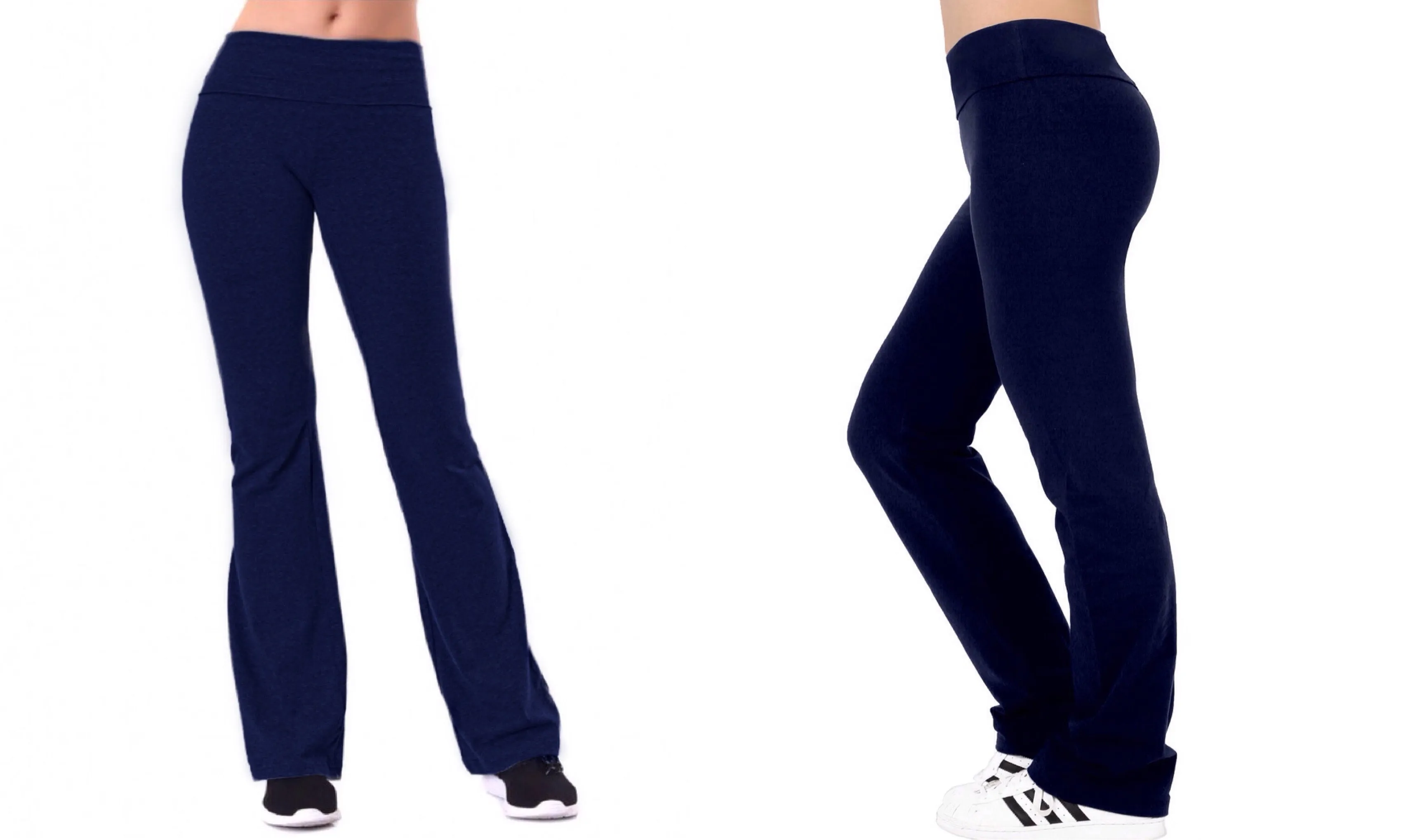 Full Length Cotton Active Pants with Folded Waistband