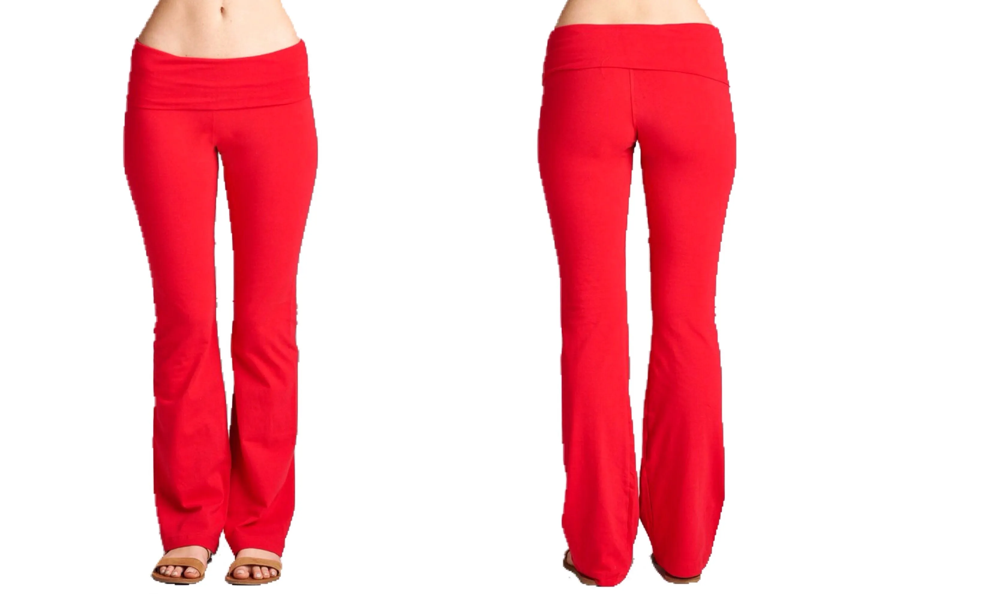 Full Length Cotton Active Pants with Folded Waistband