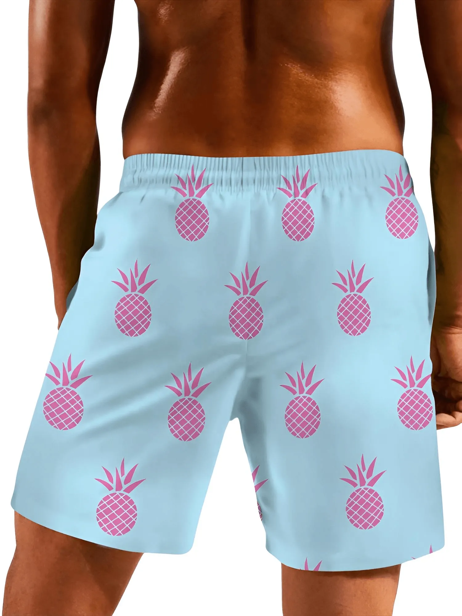 Men's Pineapple Print Shorts - 2-in-1 Shorts For Beach Holiday