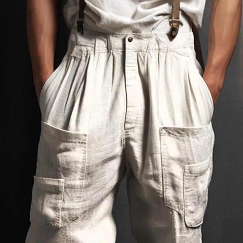 Men's Retro Casual Linen Breathable Loose Long Pants 69474493TO