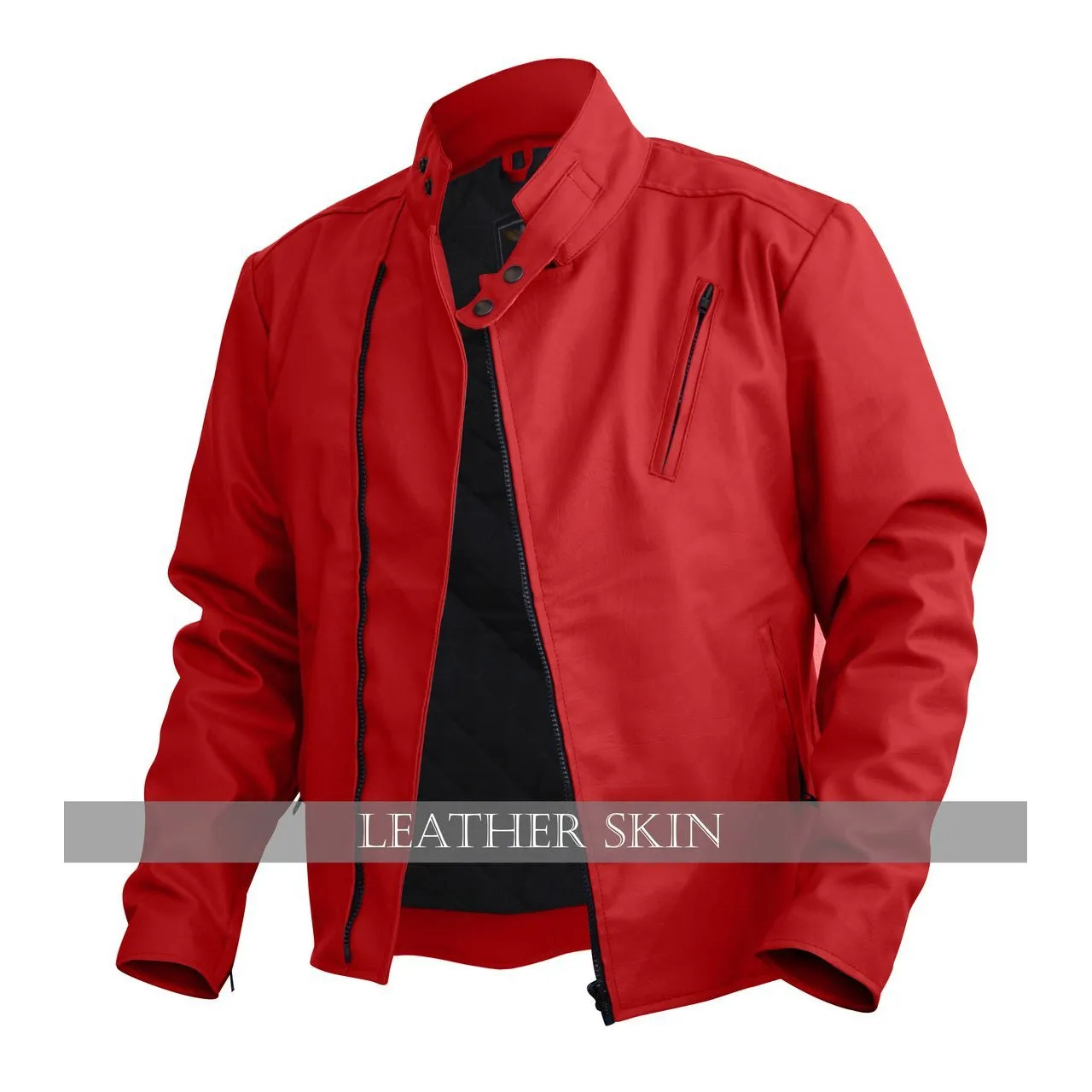 NWT Stylish Red  Men Stylish Synthetic  Leather Jacket