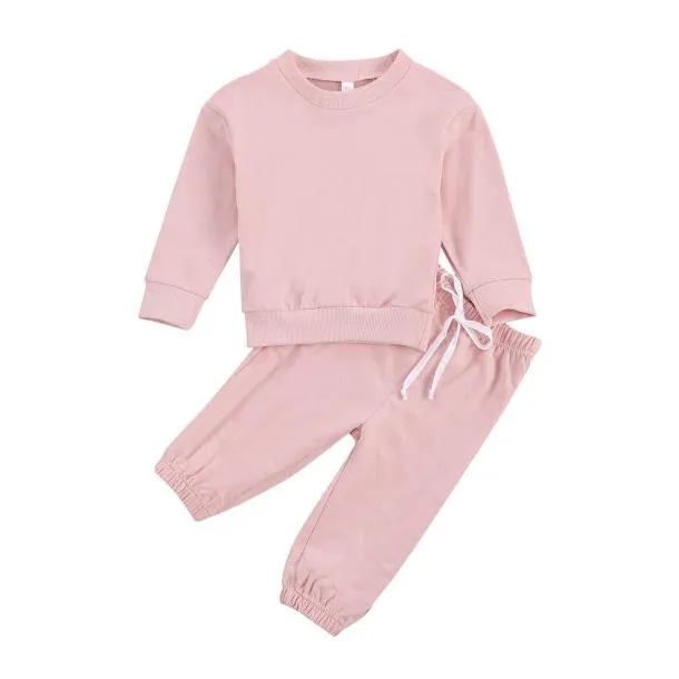 Pink Solid Pajama Toddler Set