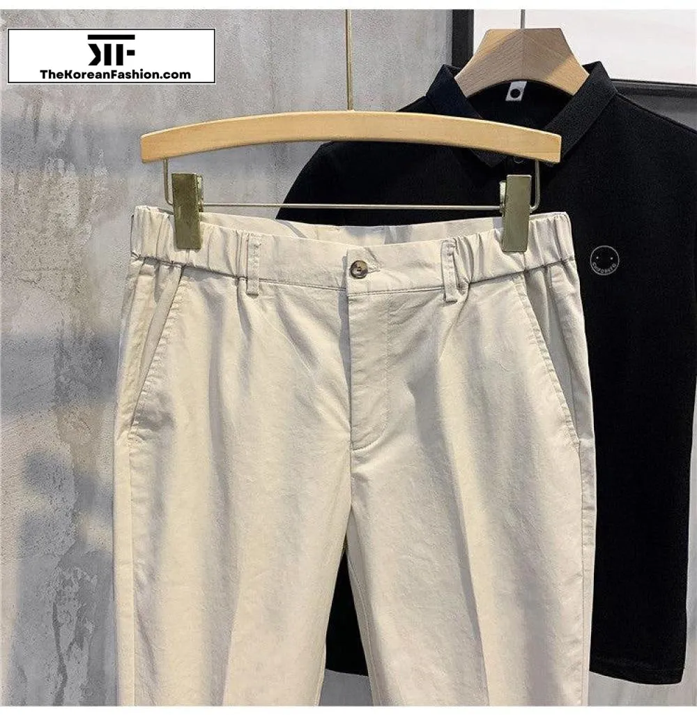 Semi-elastic Waist Cotton Breathable Pants