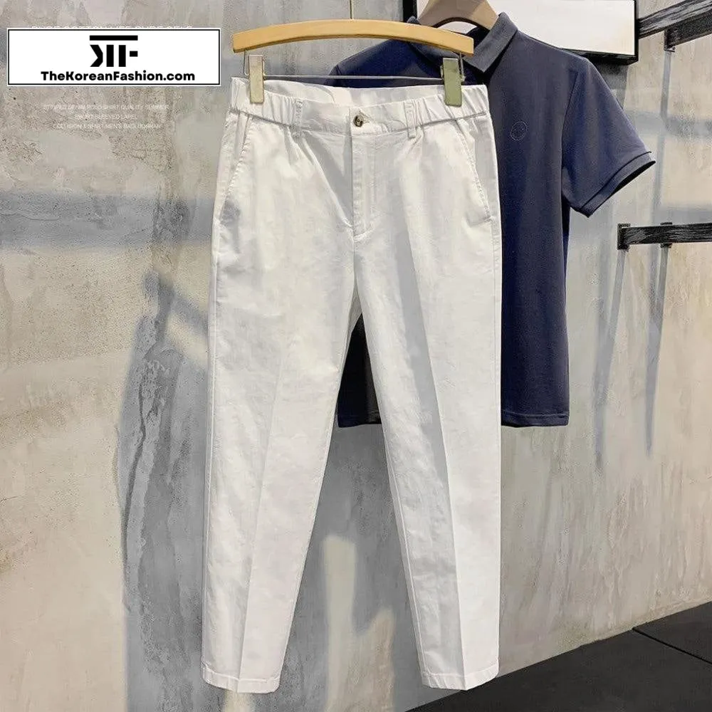 Semi-elastic Waist Cotton Breathable Pants