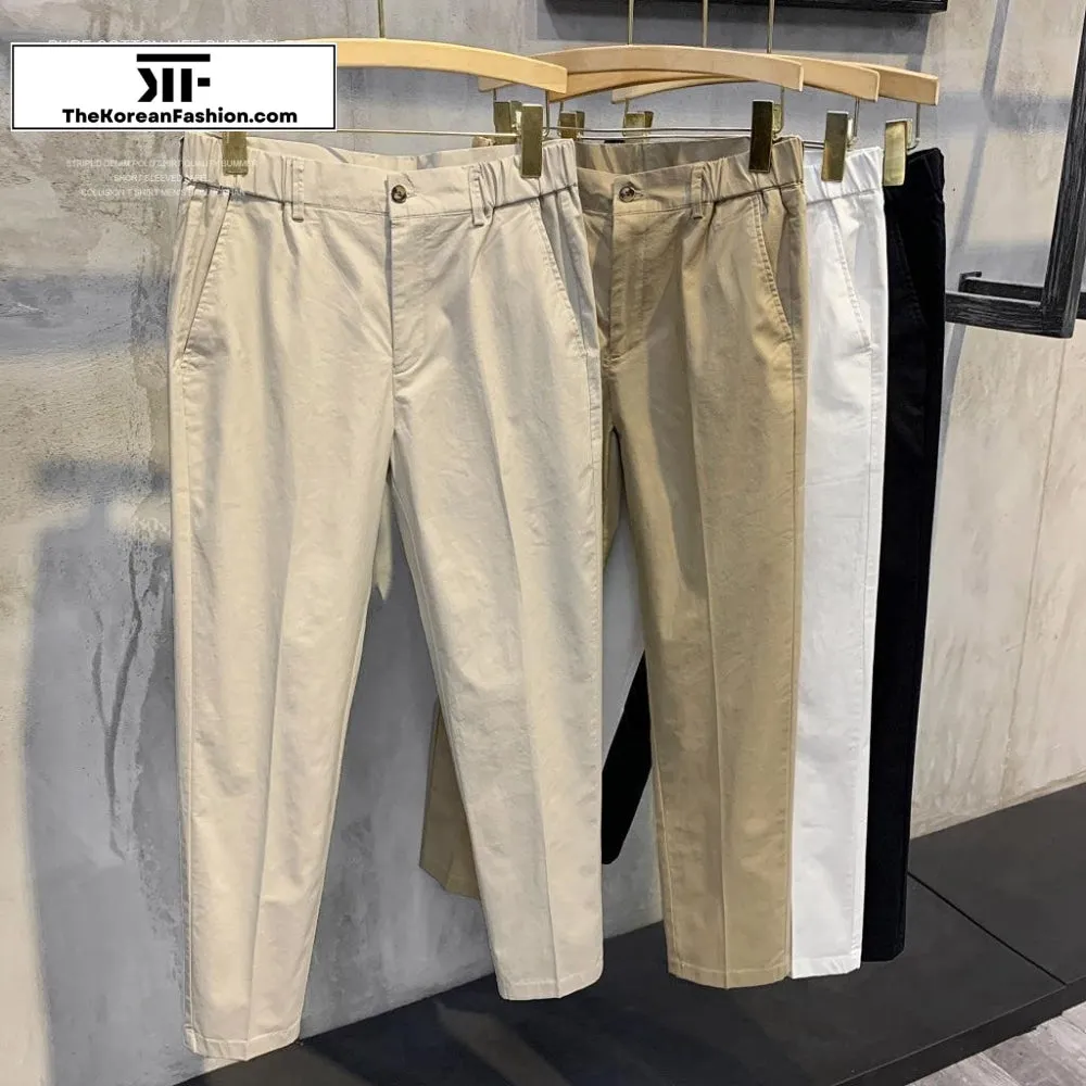 Semi-elastic Waist Cotton Breathable Pants