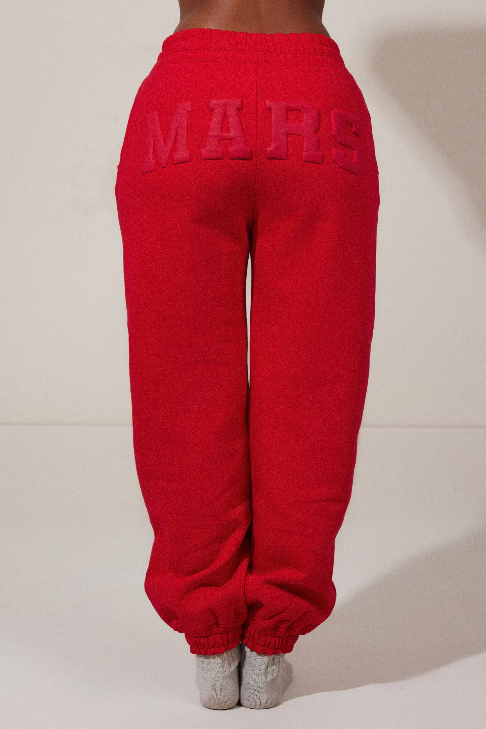 The Graphic Varsity Cuffed Joggers - Red