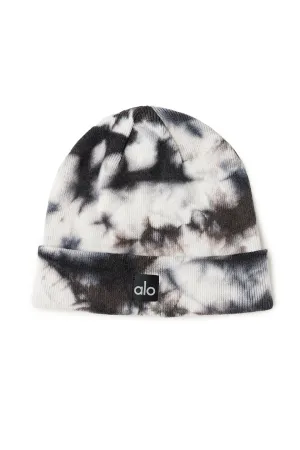 Tie-Dye Beanie - Black/White