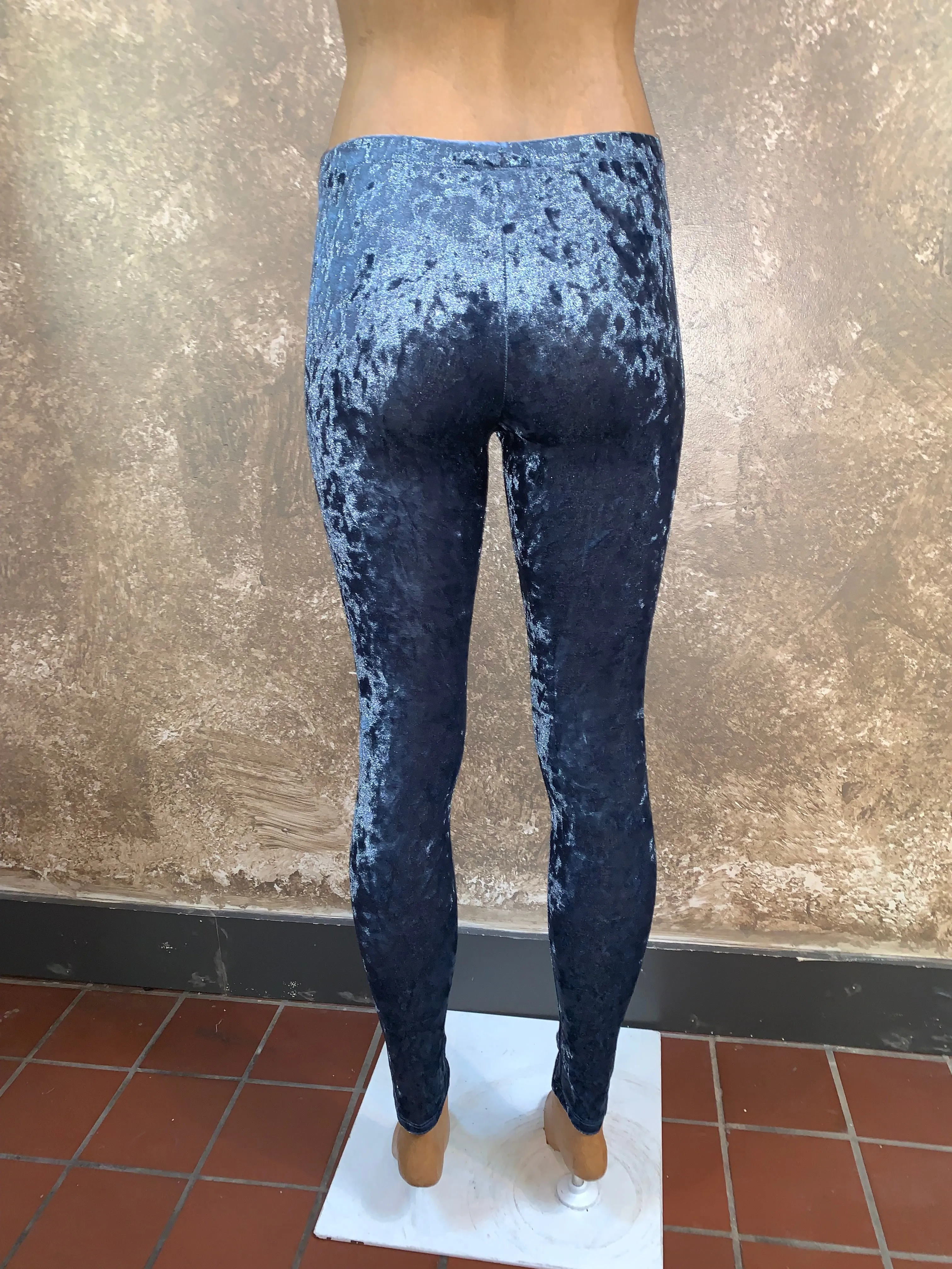 Tough Luv Velvet Leggings - Blue