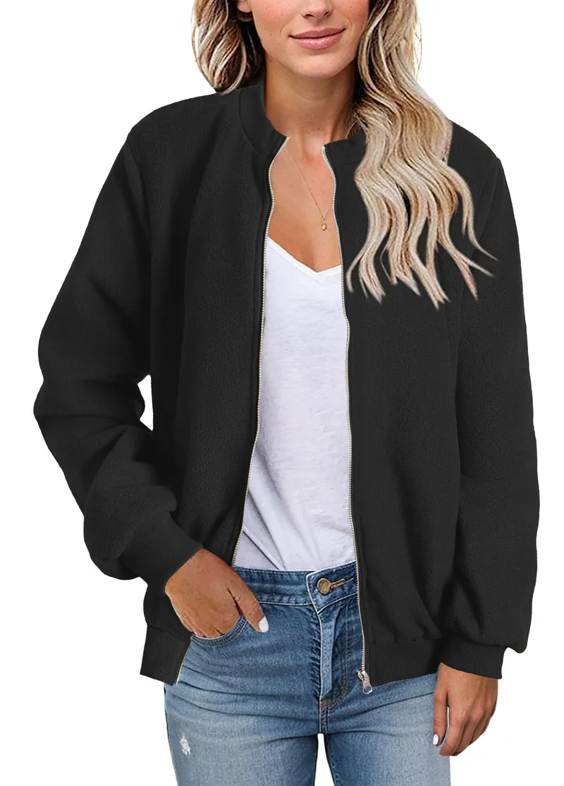 Zeagoo Sherpa Fleece Jacket Faux Fuzzy Casual Zip Up Coat